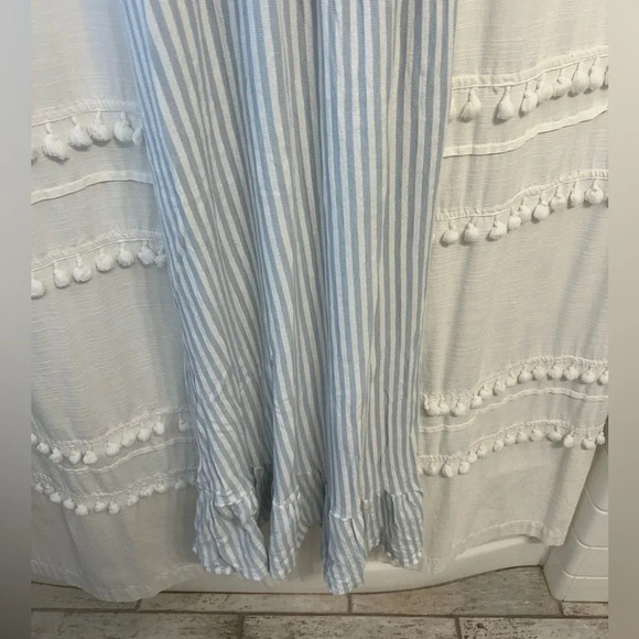 Caution to the wind light blue and white striped dress size M-L - Picture 3 of 8